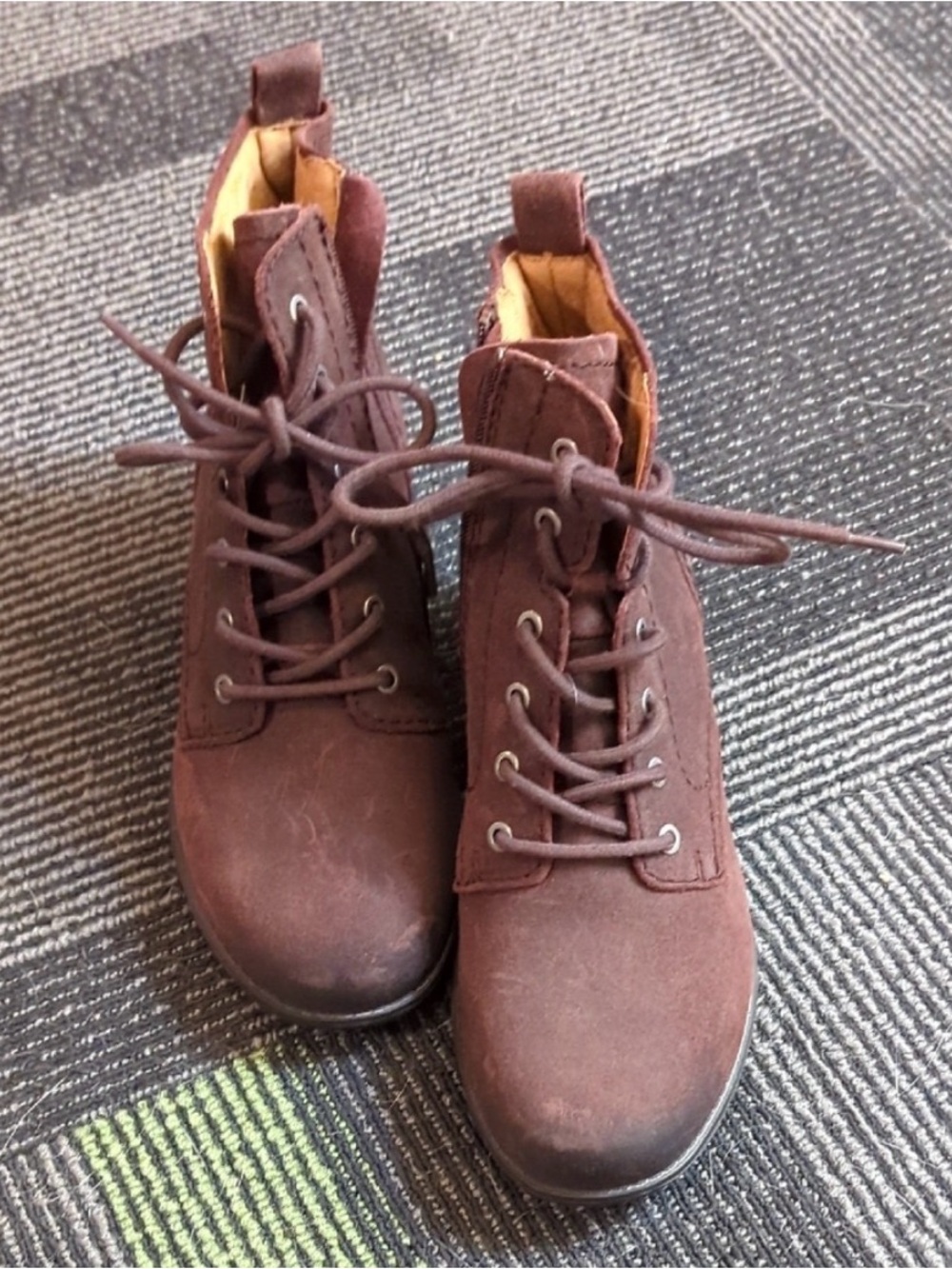 Earth Brown Lace-Up Ankle Boots